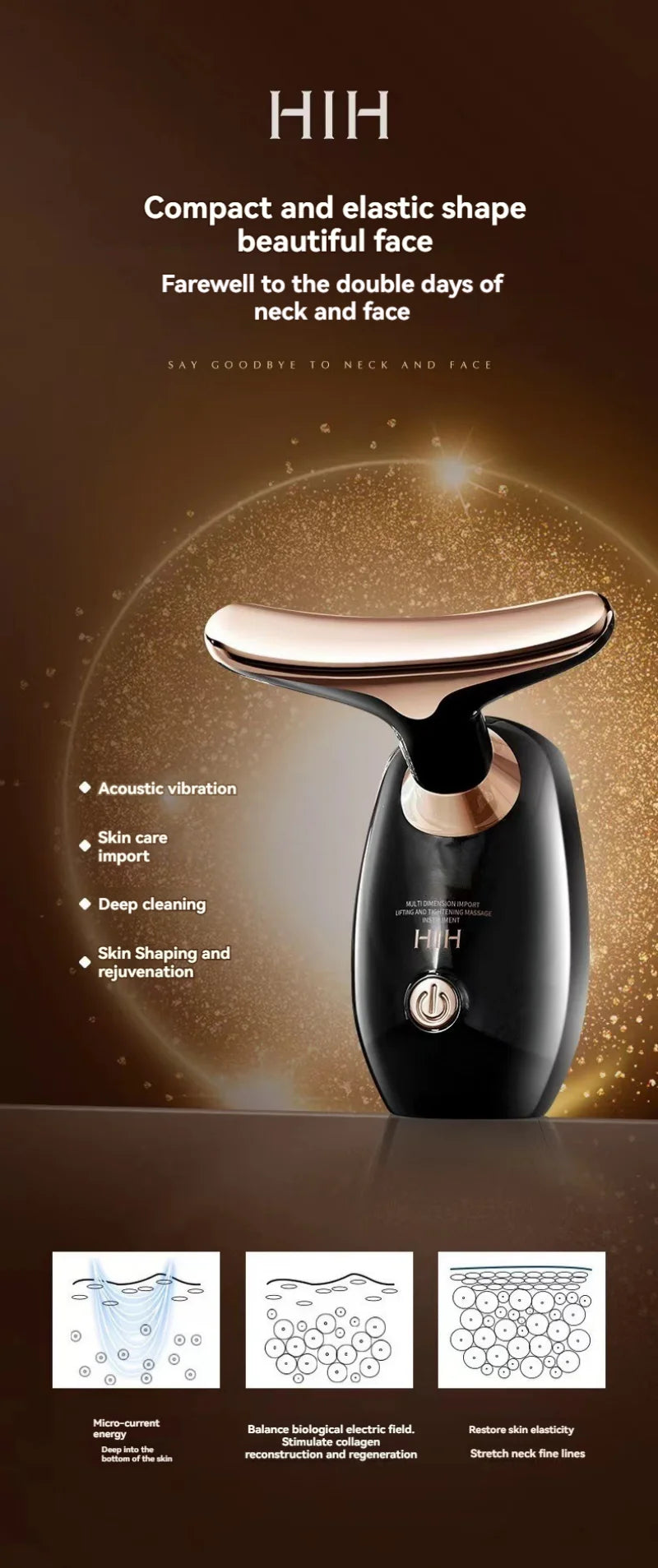 LuxeLiftGlow™ Face Sculpting Device for Lifting, Toning Antiaging Facial Ultrasonic Massager.