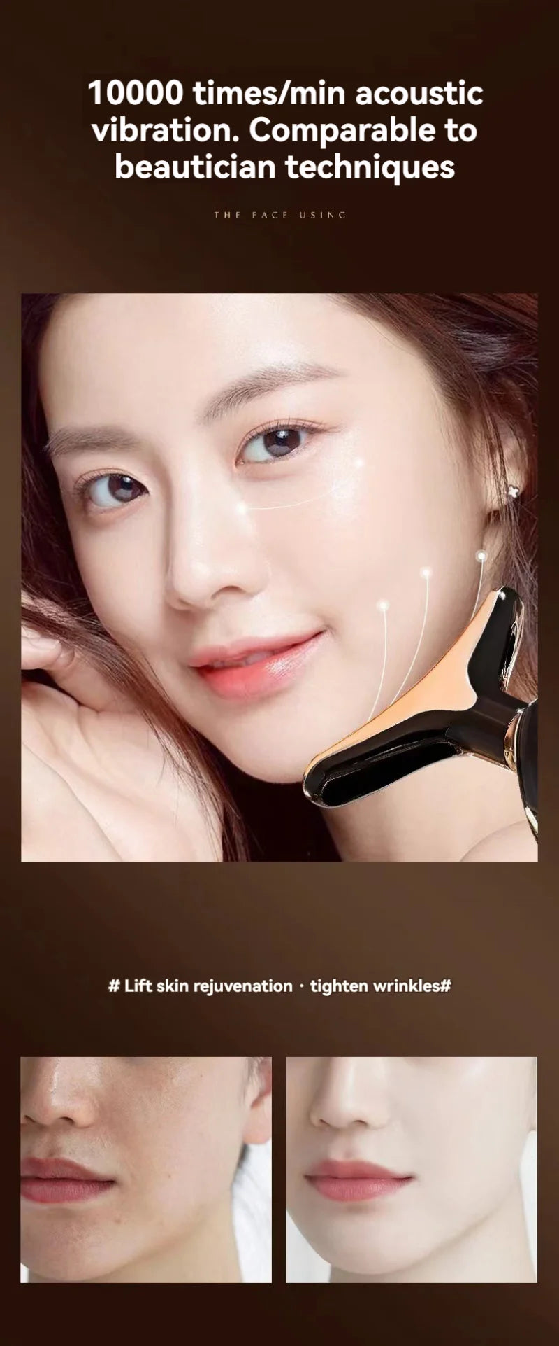 LuxeLiftGlow™ Face Sculpting Device for Lifting, Toning Antiaging Facial Ultrasonic Massager.