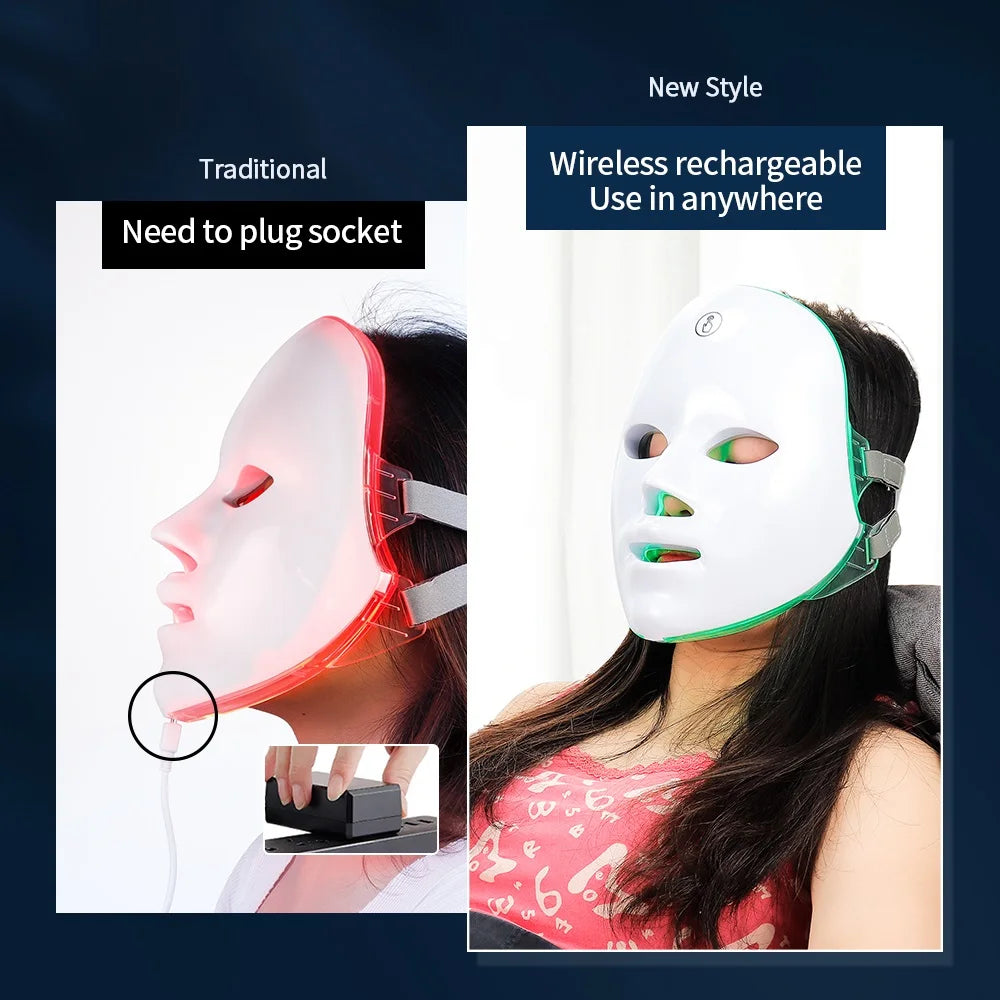 LumiGlow™ 7-Color LED Face & Neck Therapy Anti-aging Mask
