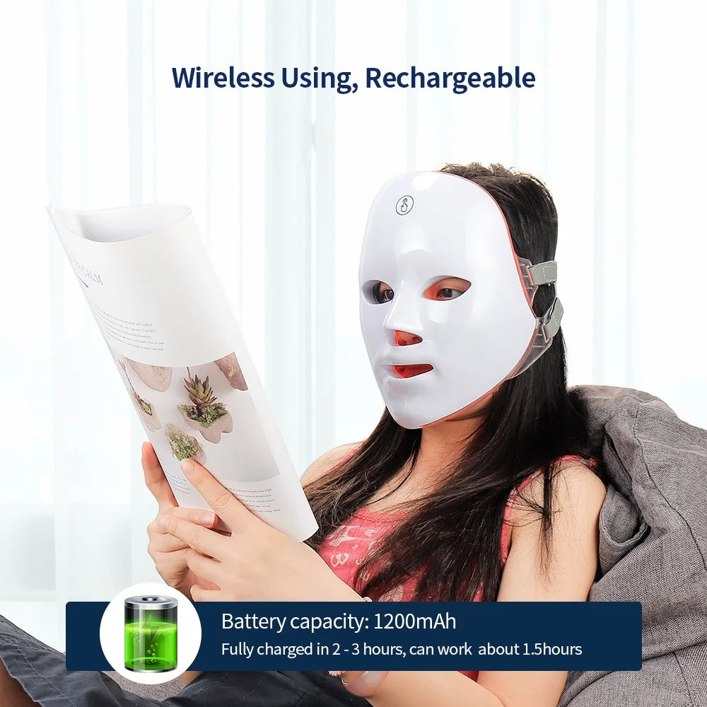 LumiGlow™ 7-Color LED Face & Neck Therapy Anti-aging Mask