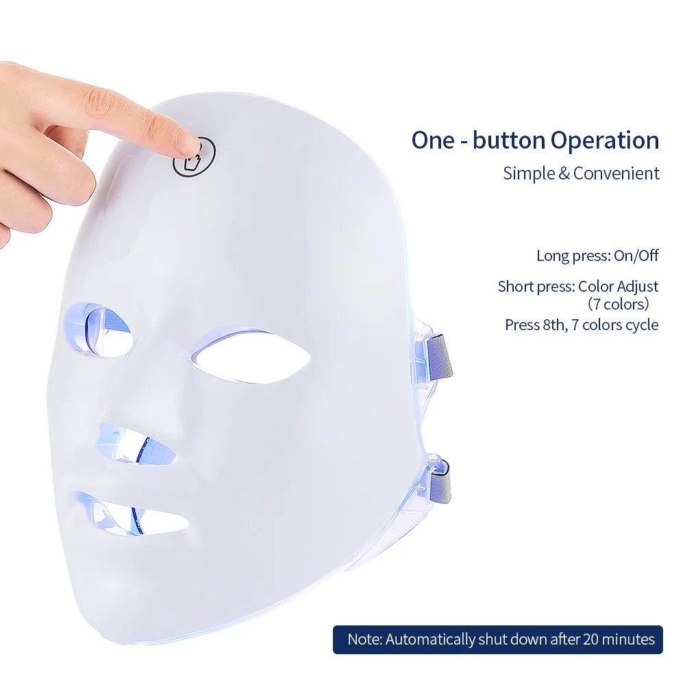 LumiGlow™ 7-Color LED Face & Neck Therapy Anti-aging Mask